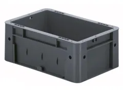 Euronorm Stapelkrat 120x300x200mm 4.1l Wanden/Bodem Gesloten Grijs