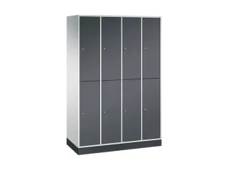 Dubbeldekse garderobekast,HxBxD 1950x1220x500mm,4x2vak.,vak B 260mm - 2