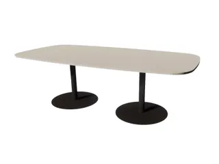 Linesto vergadertafel 240x120 deens ovaal lichtgrijs 25mm zwart - 1
