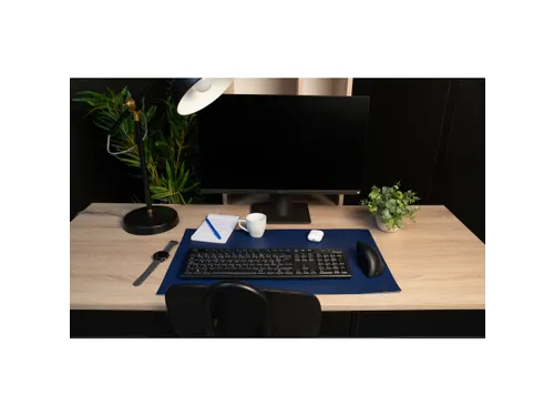 Onderlegger PU 35x60 donkerblw/lichtblw