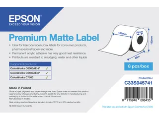 Premium Matte Label - Continuous Roll: 102mm x 60m - 1