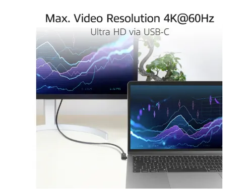 Kabel ACT USB-C standaard naar USB-C hoek 10Gbps 2m