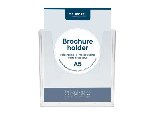 Folderhouder Europel wand A5 transparant