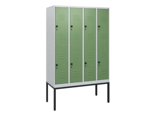 dubbeldekse locker,HxBxD 1950x1200x500mm,4x2vak.,vak B 300mm
