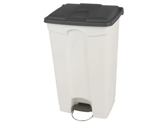 pedaalemmer,1x90l,HxBxD 820x500x412mm,romp PP wit,deksel PP grijs