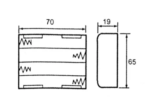 Batterijhouder Voor 4 x AA-CEL (Met Draden)