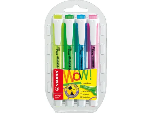Markeerstift Stabilo Swing Cool Assorti 4 Stuks