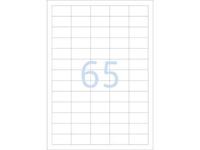 Etiketten universele labels A4 permanent 38,1x21,2mm Wit 6500 stuks