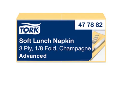 Tork 477882 Soft Lunchservet Advanced Champagne 33x33cm 1/8 vouw