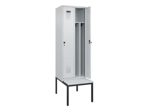 locker met bank,voor scheiding van kleding,HxBxD 2120x600x815mm,2vak