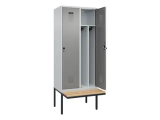 locker met bank,voor scheiding van kleding,HxBxD 2120x800x815mm,2vak - 1