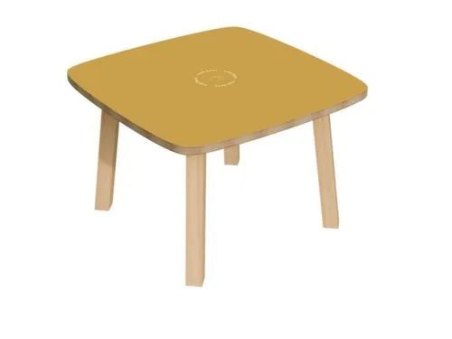 bijzettafel,HxBxD 400x600x600mm,4voeten natuur,vierkante buis