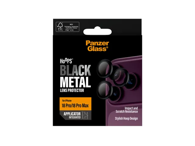 PanzerGlass Hoops Camera Lens Protector Black iPhone 18 Pro | 18