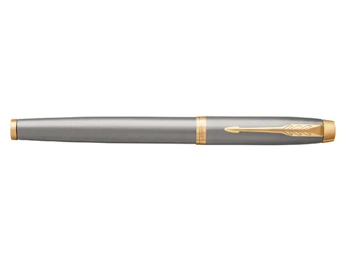 Vulpen Parker IM Brushed Metal GT Finish Medium Blauwe inkt