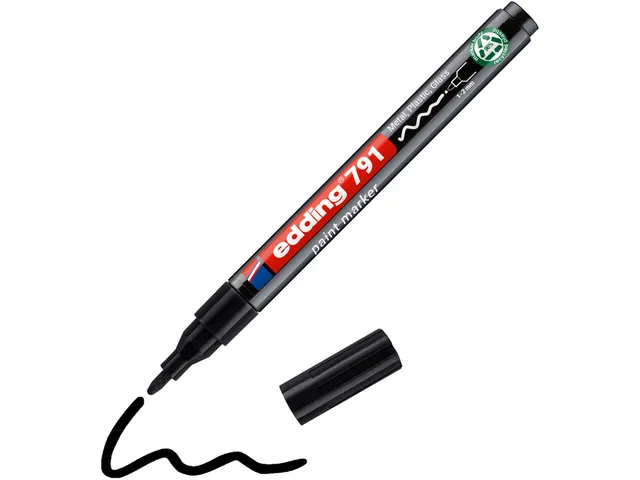 Paintmarker edding 791 PCR op alcoholbasis 1-2mm zwart