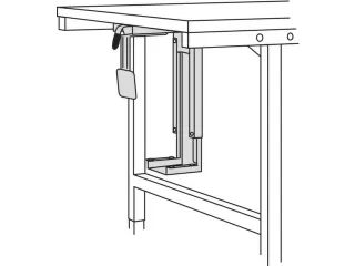 CPU-houder,v. paktafel,HxBxD 320-545x100-242x150mm - 2