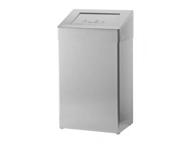 Afvalbak 50 Liter RVS anti-fingerprint Met Push Deksel