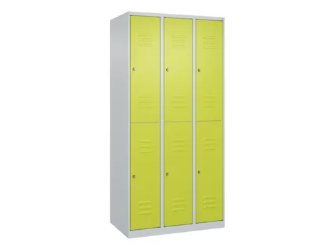 dubbeldekse locker,HxBxD 1850x900x500mm,3x2vak.,vak B 300mm,cil.-slot