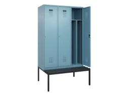 locker met bank,voor scheiding van kleding,HxBxD 2120x1200x815mm,3vak