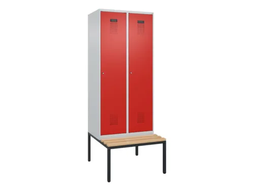 locker met bank,HxBxD 2120x800x815mm,2vak,vak B 400mm,cilinderslot
