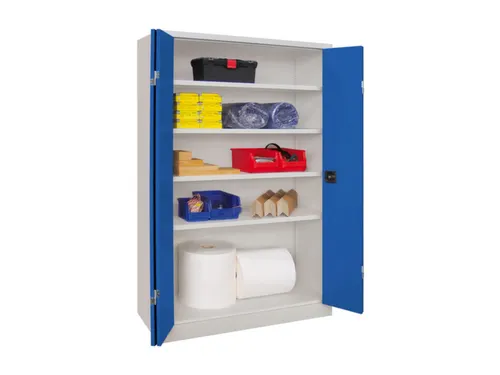 Ruime Vouwdeurkast 1950x1200x400mm 4legborden Ral7035 Front Ral5010