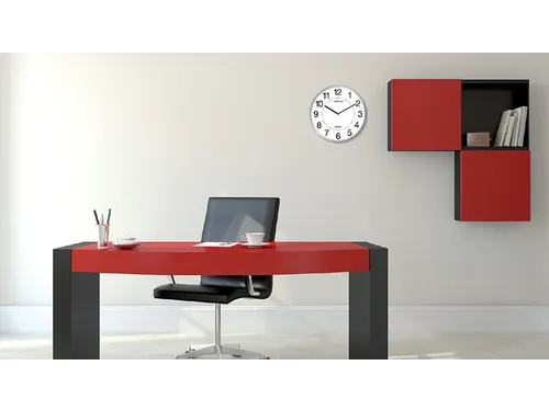 Wandklok Unilux Aria Ø30,5cm zilvergrijs/wit cijferaanduiding