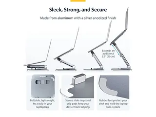 Telescopische Laptopstandaard Draagvermogen Tot 5kg Zilver - 3