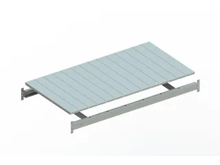 legbord van plaatstaal,v. breedvakstelling,BxD 1400x800mm,vakl. 600kg - 1