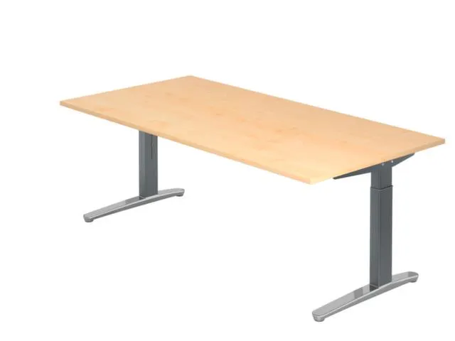 In hoogte verstelbaar bureau,HxBxD 680-850x2000x1000mm,blad esdoorn