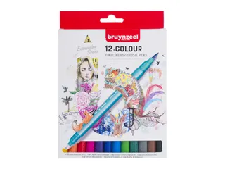 Duotip Bruynzeel Expression fineliner en brushpen assorti 12 stuks - 2