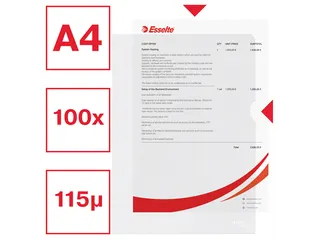 Insteekmap L-model Esselte standaard copy safe PP A4 transparant - 4