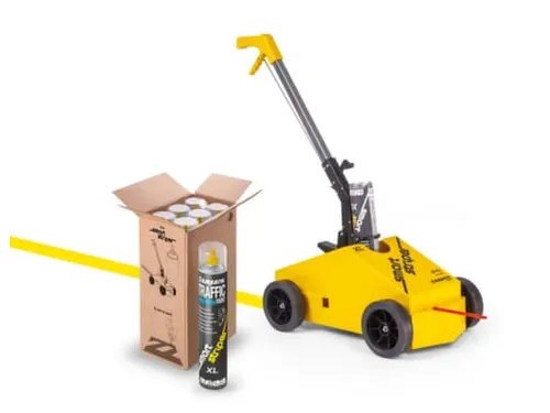 Vloermarkeringsset EXTRA PAINT XL met 6 x 0,75 l verfbussen, oranje