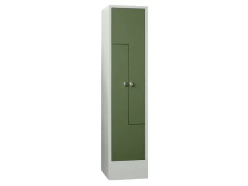 Z-garderobekast,HxBxD 1850x400x500mm,vak B 400mm,RAL7035,front RAL6011