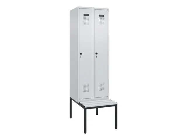 locker met bank,voor scheiding van kleding,HxBxD 2120x600x815mm,2vak