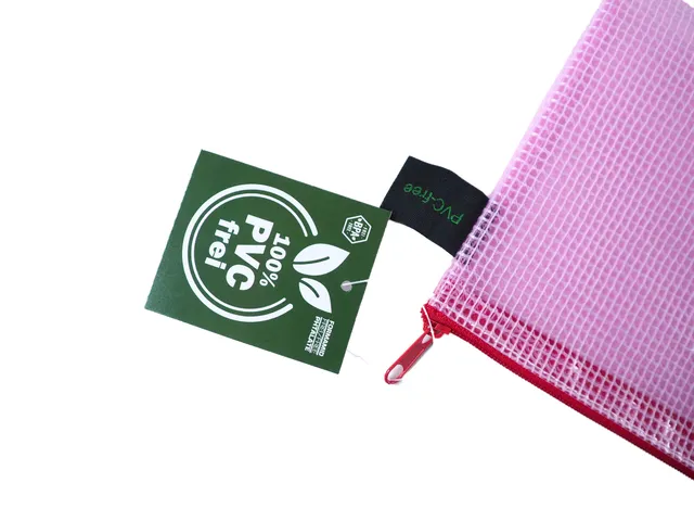etui A6 PVC-vrij rood transparant met ritssluiting