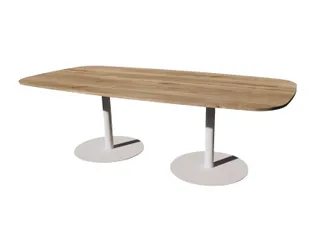 Linesto vergadertafel 240x120 deens ovaal honey castello 25mm wit - 1