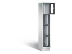 Lockerkast 1800x320x500mm 1x4 vakken Cilinderslot, Sokkel, RAL7021