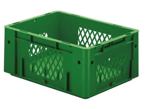 Euronorm Stapelkra Groent 175x400x300mm 14.5l Wopengewerkt/Bodem Gesl.