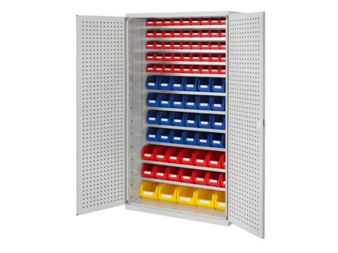 Ruime Bakkenkast 1950x1130x590mm 97 Magazijnbakken Geperf. Deur