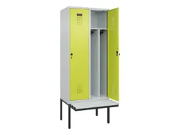 locker met bank,voor scheiding van kleding,HxBxD 2120x800x815mm,2vak