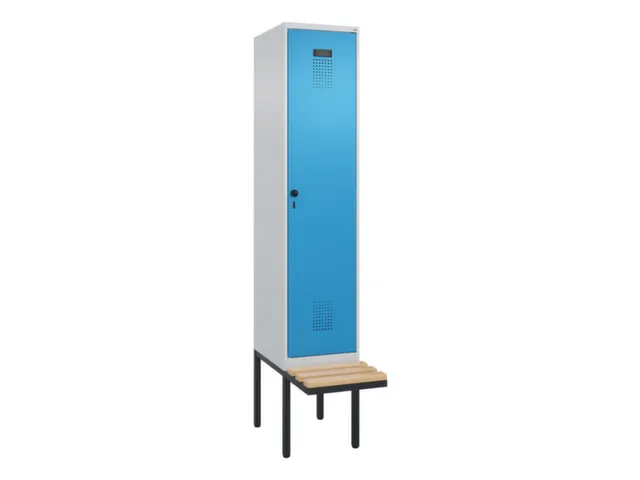 locker met bank,voor scheiding van kleding,HxBxD 2120x400x815mm,1vak