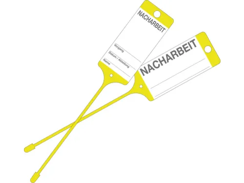 Goederenlabel PP geel "Nabewerking" gelijnd