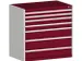 ladekast HxBxD 1000x1050x650mm 7laden RAL7035 front RAL3004
