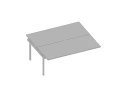 aanbouwtafel,v. benchtafel m. 4-voet,HxBxD 730x1800x1600mm,blad grijs