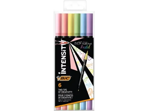 viltstift Intensity Dual tip etui van 6 stuks pastel