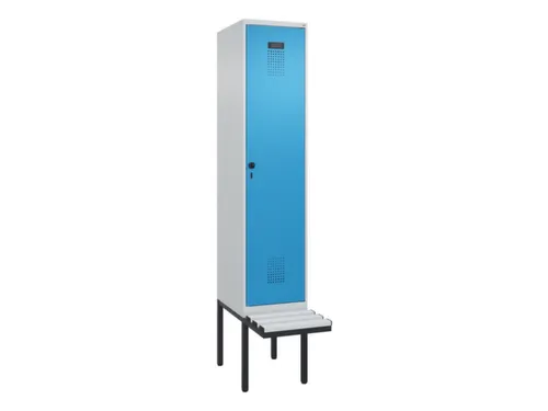 locker met bank,HxBxD 2120x400x815mm,1vak,vak B 400mm,draaigrendel