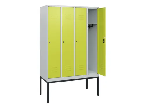 locker,HxBxD 1950x1200x500mm,4vak,vak B 300mm,cil.-slot,voetonderstel