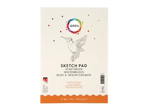 Schetsblok Qrea A5 24 vel 120gr gelijmd