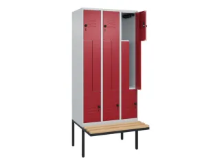 Z-garderobekast,HxBxD 2120x900x815mm,6vak,vak B 300mm,draaigrendel - 2