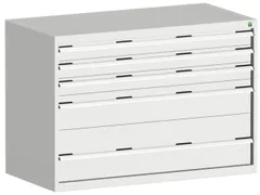 ladekast HxBxD 900x1300x750mm 5laden romp RAL7035 front RAL7035